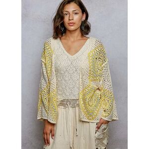 POL. Open Front Crochet Cardigan